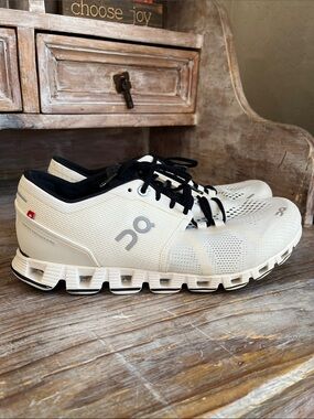 🤍 On Cloud Running X Shoes Size 8.5 White Black Neutral Gym Mesh